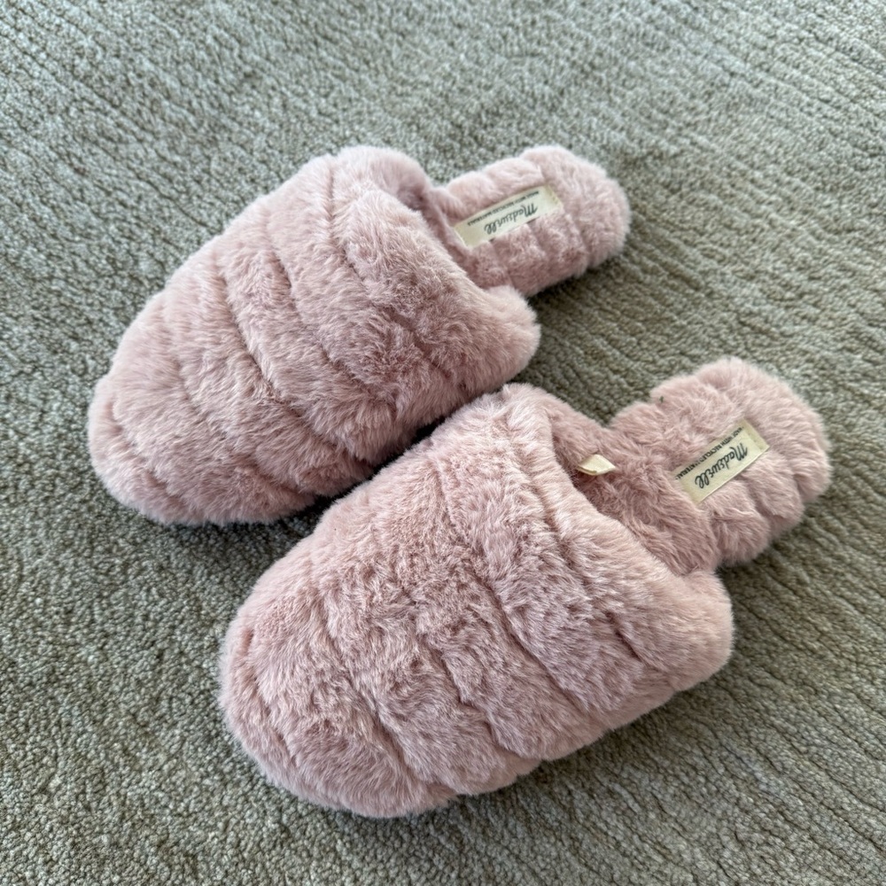 Madewell • Quilted Scuff Slippers in Recycled Faux Fur Size 6. like new - Picture 2 of 13